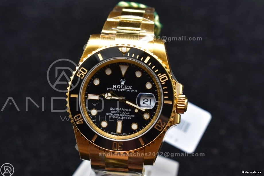 VSF Best LN 1:1 Bold Steel YG Edition Black 904L 1138 VS Ceramic Submariner 126618 0224